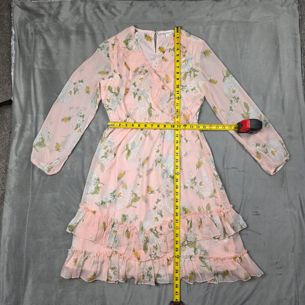 Downeast dress light pink/peach with floral Size M